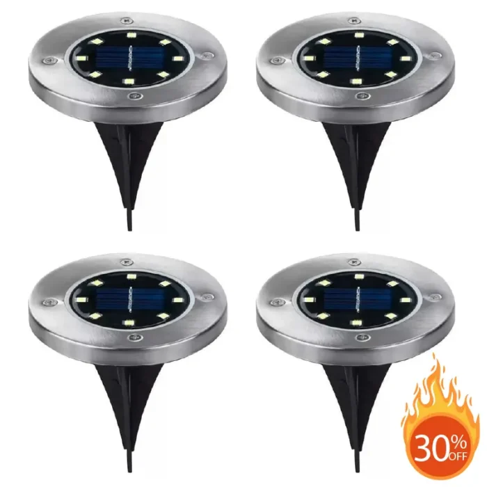 Estaca Solar Pinche 8 Leds X 4 Unidades