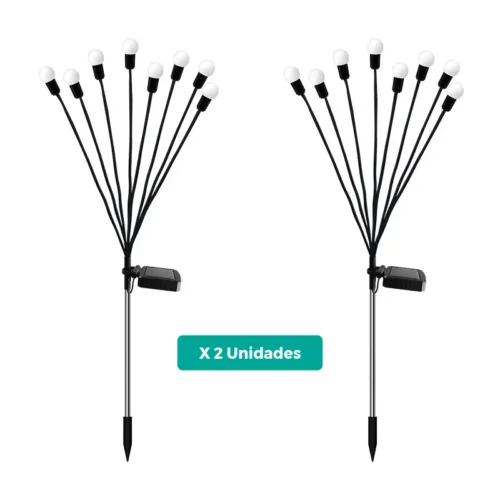 Estaca Solar Ramo de Flores con 8 Leds x 2 Unidades