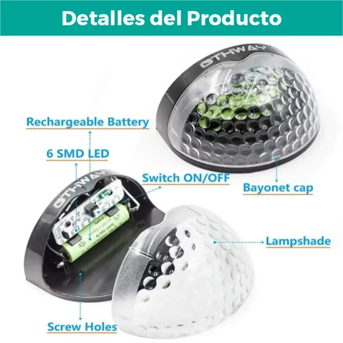 Aplique Solar de Pared Media Esfera x 2 Unidades - Imagen 3