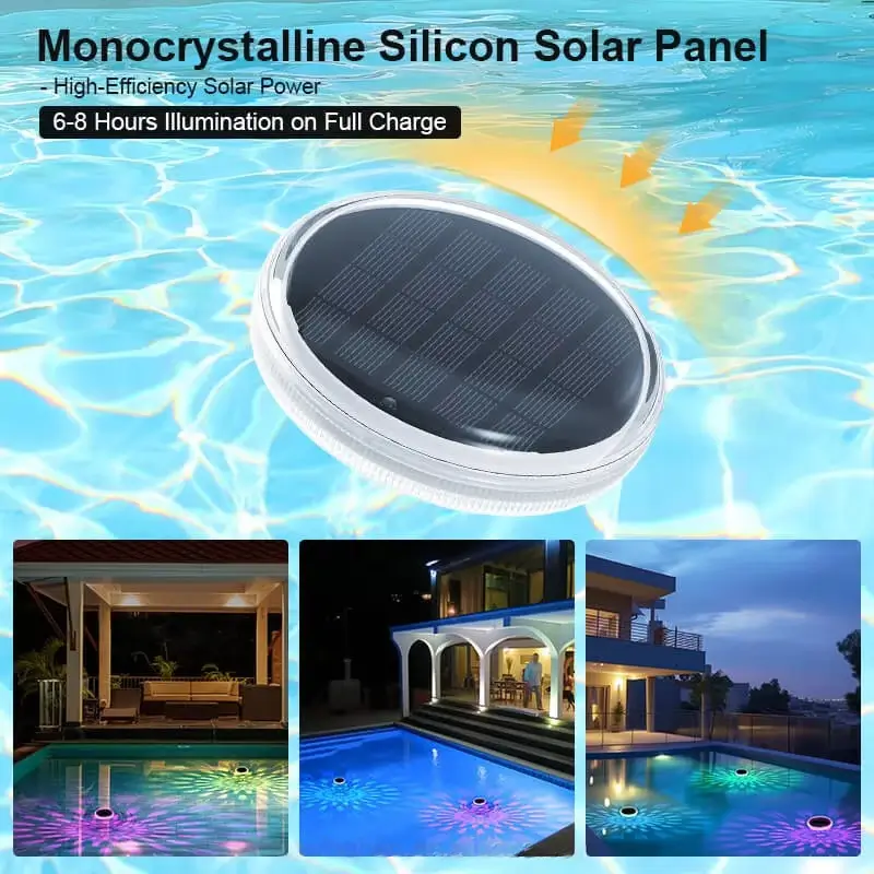Lámpara Solar Flotante para Pileta - Luces RGB Multicolor con Control Remoto - Imagen 7