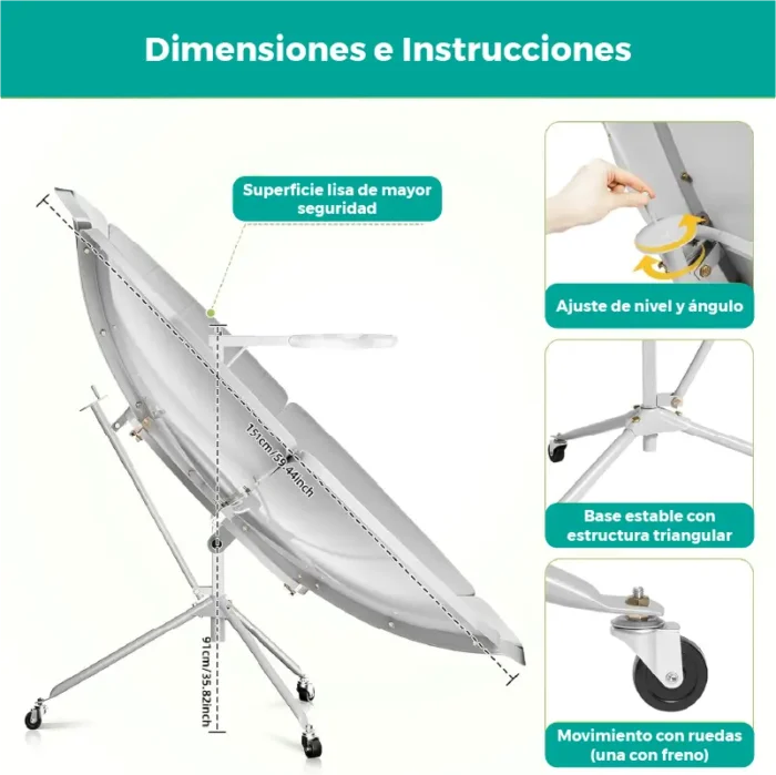 Cocina Solar Parabólica 1500W de Alta Eficiencia - Imagen 6