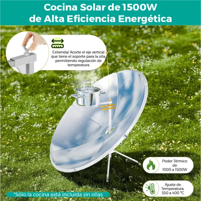 Cocina Solar Parabólica 1500W de Alta Eficiencia - Imagen 5