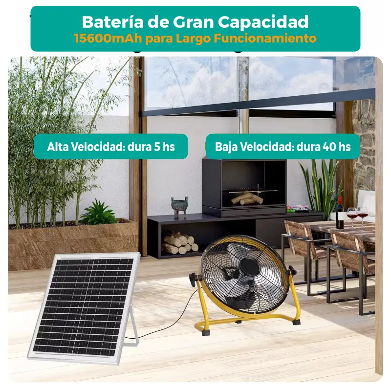Ventilador Portátil Recargable Híbrido: Solar y 220V - Imagen 4