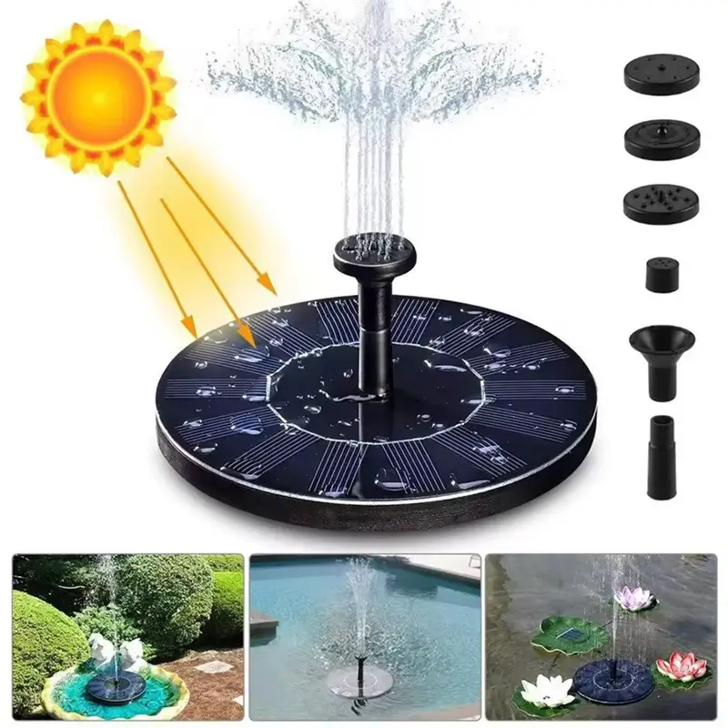 Fuente de Agua Solar Flotante para Jardín, Bebederos y Estanques
