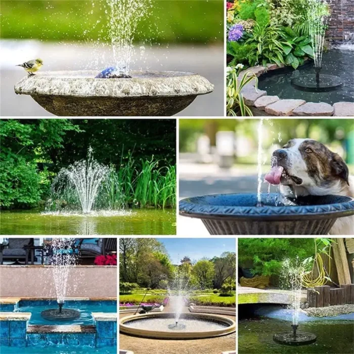 Fuente de Agua Solar Flotante para Jardín, Bebederos y Estanques - Imagen 2