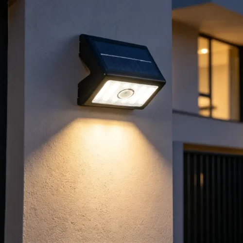 Aplique Solar de Pared con Sensor de Movimiento