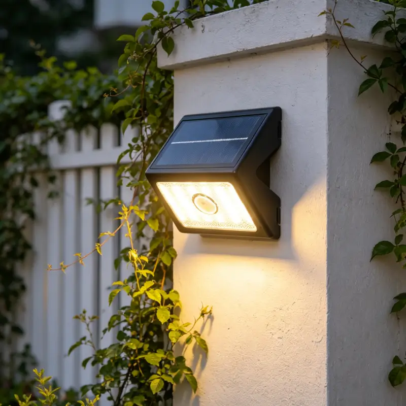 Aplique Solar de Pared con Sensor de Movimiento
