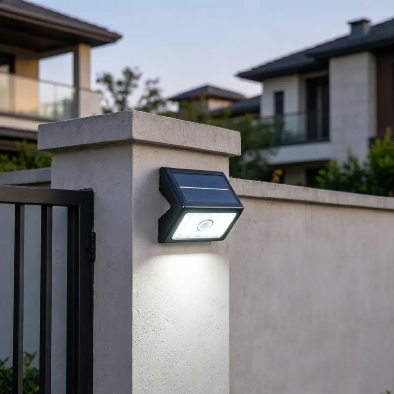 Aplique Solar de Pared con Sensor de Movimiento