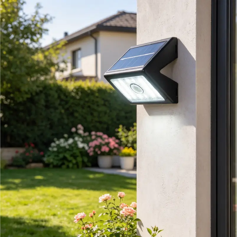 Aplique Solar de Pared con Sensor de Movimiento